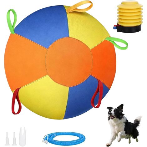 Balle de 45 cm pour chiens de berger, jouet gonflable pour grands chiens, balle résistante aux morsures, pour chiens de petite, moyenne et grande taille (1/5)