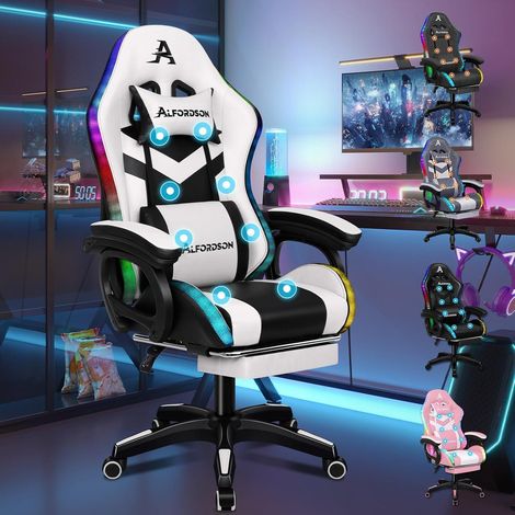 Gaming Stuhl Alfordson 8-Punkt Massage RGB LED Bürostuhl Ergonomisch (1/5)