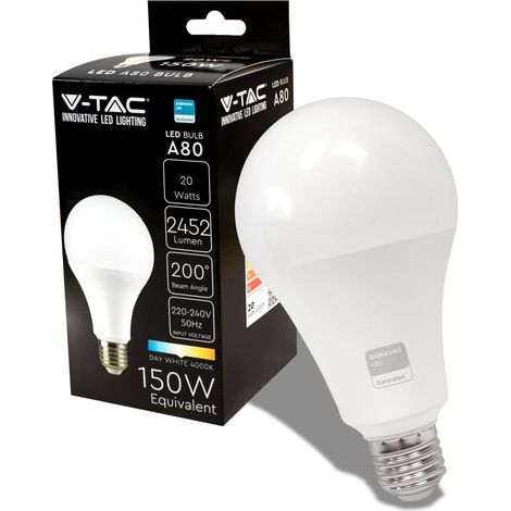 V-TAC PRO VT-233 20W LED Lampe Bulb Chip Samsung SMD E27 200° A80 Hohe Lumen 122LM/W neutralweiß 4000K - SKU 21238