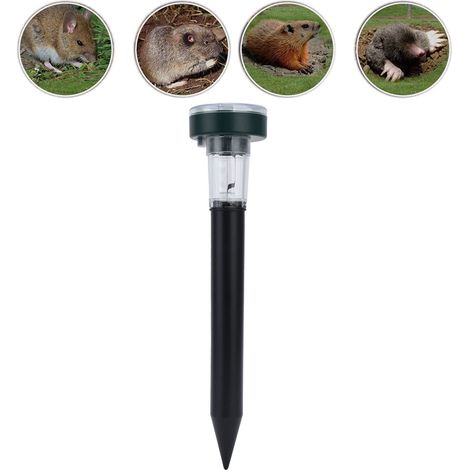 LED-Nagetierabwehrgerät, solarbetriebenes Ultraschall-LED-Nagetierabwehrgerät, Gartenlampe, LED-Schlangenabwehrgerät, Insektenabwehrgerät, Stehlampe (2 Stück) (1/5)