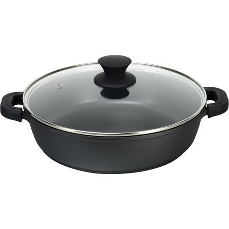 Pentola bassa in alluminio pressofuso xylán nero supremo 28 cm