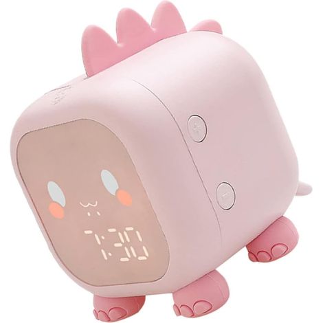 Veemoon Réveil Veilleuse USB en Silicone Rose, Horloge LED pour (1/5)