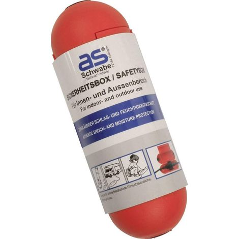 as - Schwabe Safety box - Sicurezza per spine e prese - Protezione affidabile contro gli agenti esterni - Ottimo per l'uso all'aperto - Con pratico gancio di sospensione - Rosso, 48707