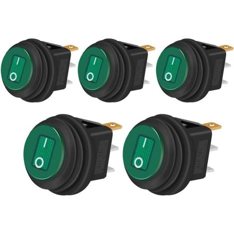 YMYNY 5pcs 12V 20A Waterproof Rocker Switch ON/OFF 3 Pin 2 Position Toggle Switch LED Indicator for Car Truck Boat Appliances