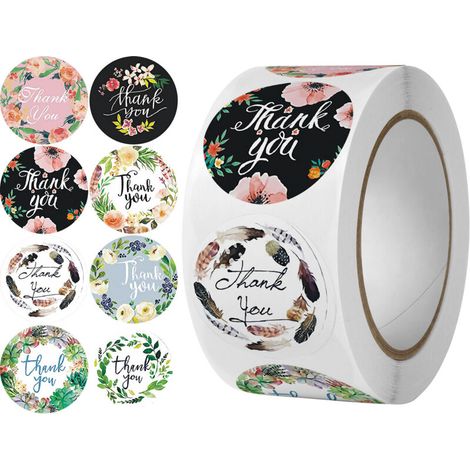 Etiqueta Gracias - Papel Kraft Redonda - 2,5 cm - Para Regalos Bodas Cumpleaños - 1000 Unidades