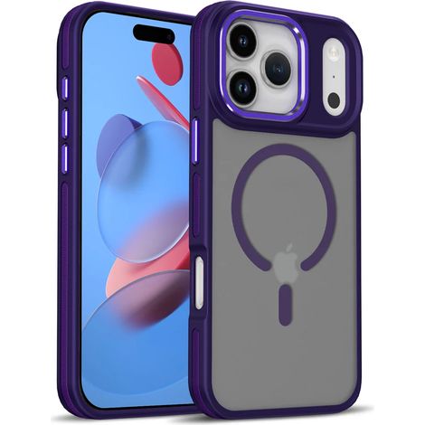 (iPhone 16 Pro, violet) Étui magnétique pour iPhone compatible avec la recharge sans fil MagSafe. (1/5)