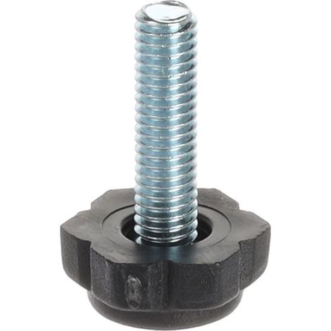 Pied réglable à visser Riex GA12 D17, M6x22, noir (1/4)