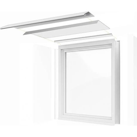 Habillage de linteau en aluminium pour encadrement de fenêtre ou porte - Largeur 1m - Prondeur 400mm - Blanc pur RAL9010 - ALUHOME