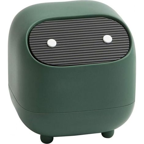 Petite poubelle mignonne poubelle de bureau ninja avec couvercle poubelle de voiture poubelle domestique poubelle de bureau (poubelle verte) (1/5)