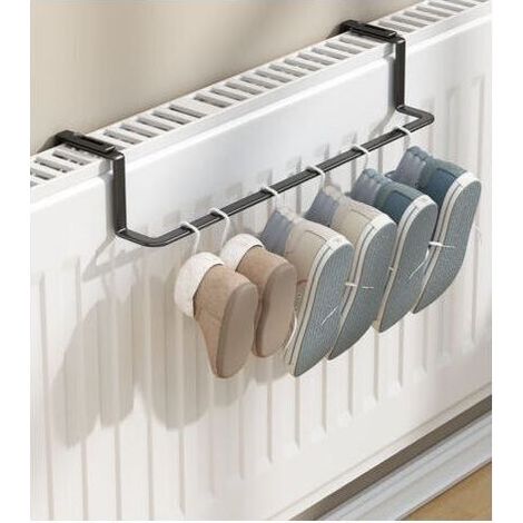 35 cm, (noir) Radiateur porte serviettes, porte serviettes chauffant pour radiateur, porte serviettes en métal monté sur radiateur pour rangement de salle de bain (1/4)
