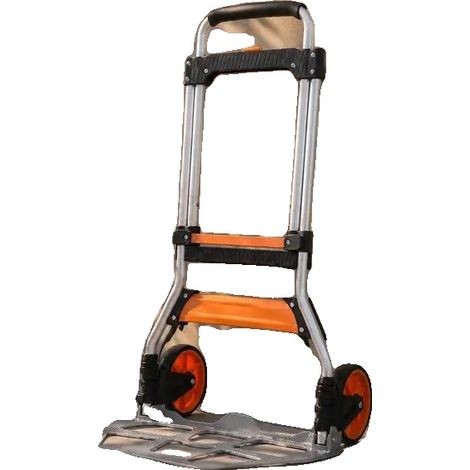 Carro plegable, capacidad de 125 kg, asa ajustable, color plata. (1/2)