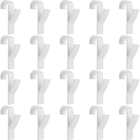 Ulisem20 Pack White Radiator Hooks, ABS Plastic Radiator Hooks, Heated Towel Rail Radiator Hooks, Round Radiator Hanging Hooks Holder for All Standard Radiators, Bathroom, Kitchen (1/4)