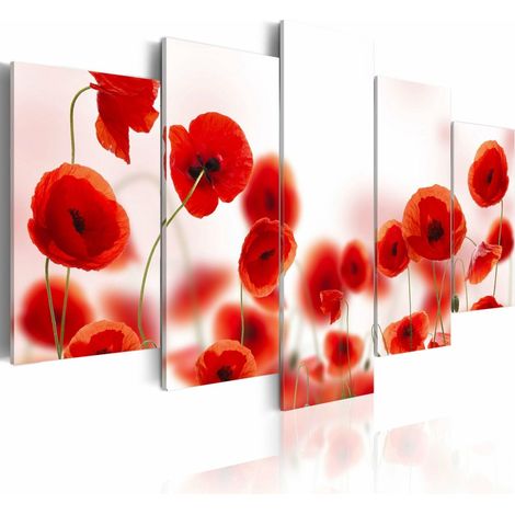 Tableau coquelicots rougesâtres - 200 x 100 cm (1/3)