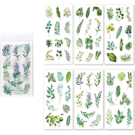 Album photo 12 stickers plantes vertes feuilles fleurs