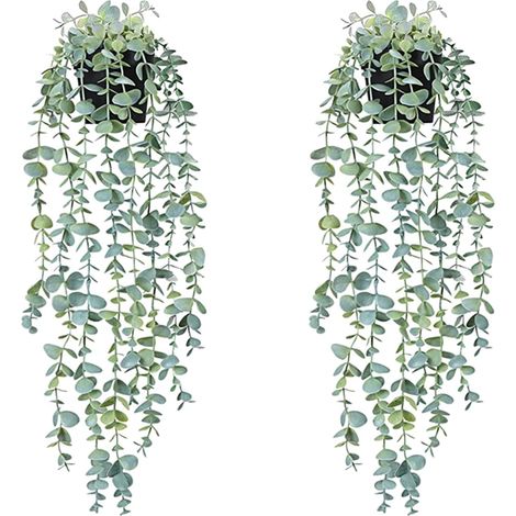 Plante Artificielle Tombante, 2 Plantes Artificielle avec Pots Plantes artificielles Interieur, Fausse Plante en Pot, Extérieure Intérieure Decoration, Plantes Artificielle Suspendues (1/5)
