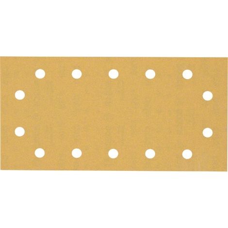 Bosch Professional 50x Carte abrasive Expert C470 con 14 fori (per Legno duro, Vernice su legno, 115x230 mm, Grana 180, accessorio Levigatrice orbitale) (1/5)