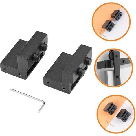 2Pcs Arrêts de Porte de Grange en Alliage de zinc Dispositif de limite d'arrêt de rouleau voie pour glissière coulissante (1/5)