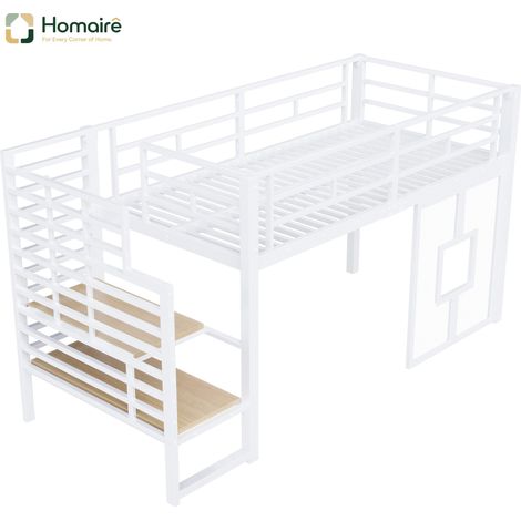 Bettgestell aus MDF weiß 257 x 98 x 128 cm HOMAIRE (1/5)