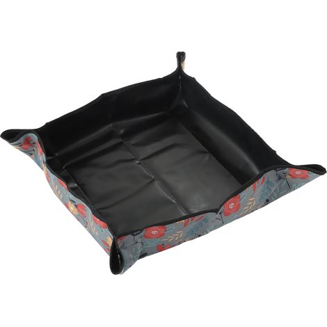 Tapis de rempotage pliable en tissu Oxford pour fleurs, bonsaïs et plantes succulentes, idéal pour l'entretien des plantes d'intérieur et d'extérieur. Gris à fleurs. (1/5)