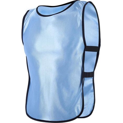 Gilet enfant pour sport extérieur entraînement football bleu clair veste sans manches (1/3)