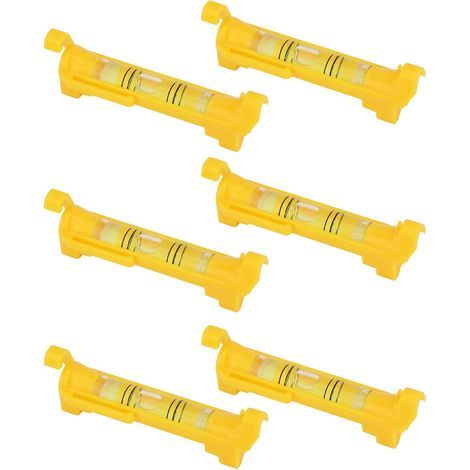 Lntyq 6 Pcs Mini Corde Bulle Niveau,Niveau à Bulle De Chaîne, Mini Corde Niveau Pour Ficelle, Suspendu Ligne Niveau, Suspendue Ligne, Ficelle, Tuile, jaune (1/5)