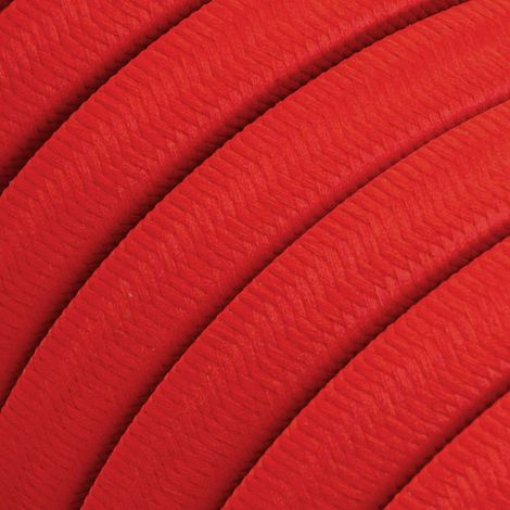 Creative-Cables, Cavo elettrico piatto per catenaria, Rosso, 1 m, Tessuto effetto seta, Resistente UV