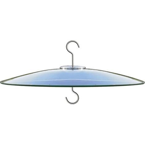 Couvercle anti-pluie en verre de 33 cm pour mangeoire à oiseaux extérieure, déflecteur sur poteau de berger ou crochet en S pour suspension, grand dôme de protection contre la pluie (1/5)