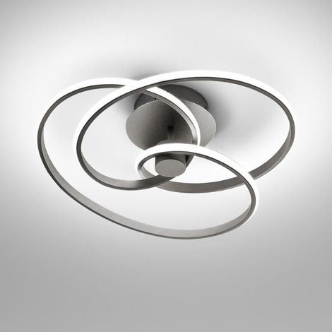 Plafonnier Diva P/P Titanio - Plafonnier Led 42W 3000K 1800Lm En Aluminium Et Silicone Opale, Coupe De Phase Dimmable - Gealuce (1/5)