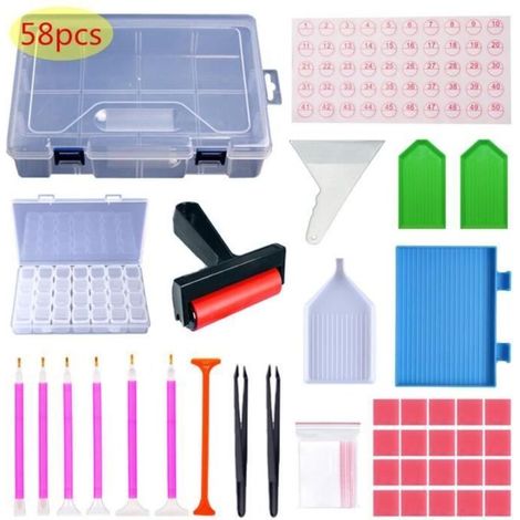 Accessoires De Diamond Painting, Accessoires De Diamond Painting, Outil De Diamant Painting, Outils De Peinture Diamant - 58 Pcs