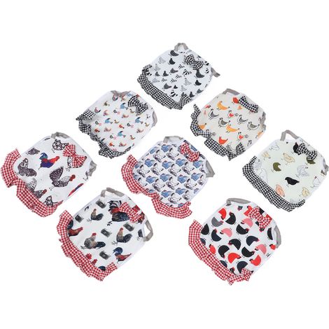 Lot de 8 selles pour poules, protège-ailes et protège-dos, sangles élastiques, tabliers et accessoires pour fixer les plumes. (1/5)