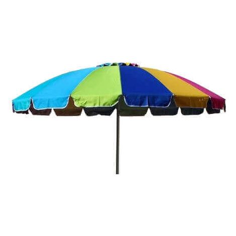 Ombrellone da spiaggia multicolor Ø240 cm con palo in alluminio anodizzato e telo in poliestere Rainbow Sea