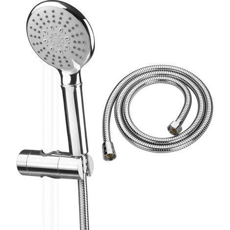 Kit de pommeau de douche avec tuyau et support de pommeau de douche, fixation universelle avec 5 modes de pulvérisation réglables pour barre coulissante réglable 18-25 mm O.D, chromé (1/5)