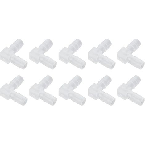 Elbow Pipe Plastic L Shape Fitting 90 Degree Equal Barbed Joint Adapter Hose Connector Adapter for Aquarium 8mm (1/5)