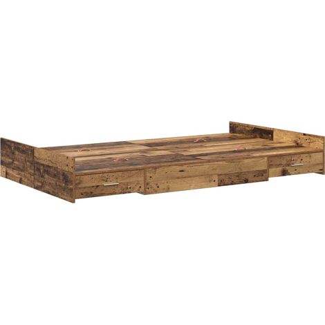 Lit double,Lit adulte,Cadre de lit avec rangement Bois ancien 120 x 190 cm CFW8925591 (1/5)