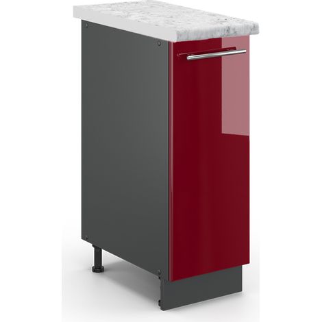 Armadio cucina dispensa alto Fame-Line, Bordeaux lucido, 30 cm , PL Marmo, Vicco (1/5)