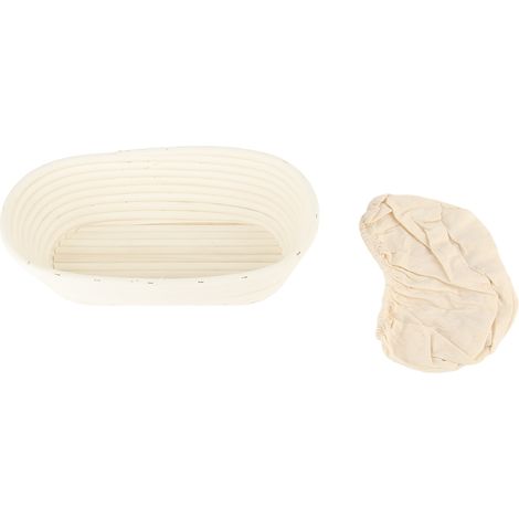 Panier de fermentation à canne naturelle non blanchie fait main kit boulangerie pâte 27.5x14x8 cm (1/5)