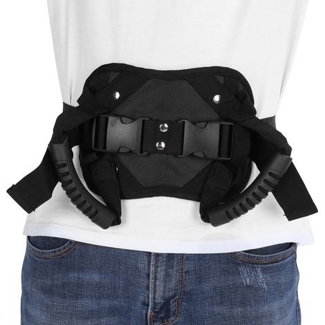 Ceinture de sécurité noire pour moto, sangle de sécurité pour siège arrière de moto, poignée pour passager. (1/5)