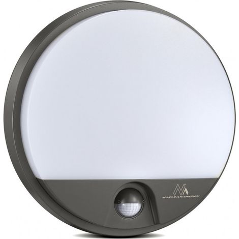 Maclean MCE291 GR LED-Lampe mit Infrarot-Bewegungsmelder, 1100 lm, 15 W, IP54, grau