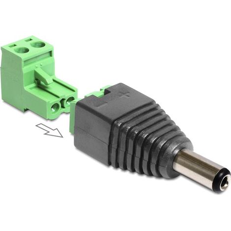 Delock adapter dc 2.5 x 5.5 mm male terminal block 2 pin 2-part