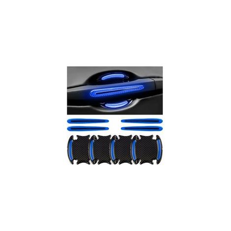 8 PCS Protection Anti-Rayures pour Poignée De Porte Voiture,Film Autocollant Poignée Portière Voiture,Autocollants 3D pour Poignée De Portière(Bleu) (1/5)