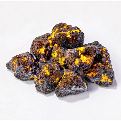 Flame Stone - 1 Pouces Pierres Brutes Naturelles pour Méditation Décoration Intérieure Extérieure - Environ 100 g (1/5)