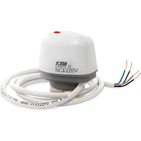Attuatore elettrotermico con microinterruttore a 4 fili, Normalmente Chiuso 230V M28x1.5