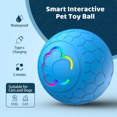 Balle jouet pour animaux de compagnie – Jouets interactifs pour chiens Jolly Herding Dogs, conception double mode, déclencheur radar, durable et sûr, port de charge étanche IP54 de type C, adapté aux (1/5)