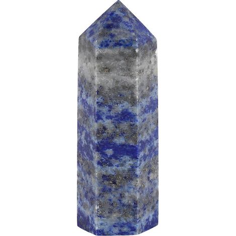 Colonne en cristal de lapis-lazuli naturel, colonne hexagonale en pierre véritable, décoration de 5 à 6 cm (1/5)
