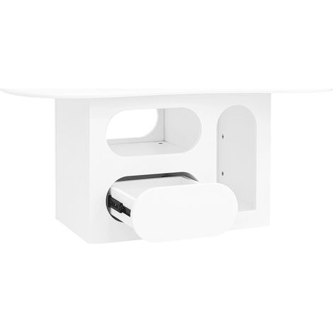 ELVMI Couchtisch mit 2 Schubladen und offenen Fächern, Wolkenform, für Wohnzimmer, 97 × 45 × 43.5 cm (1/5)