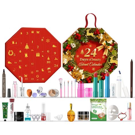 Coffret surprise beauté de Noël tout-en-un : maquillage, soins de la peau, hydratation, soins quotidiens, plusieurs coffrets surprises beauté - 24BOXES