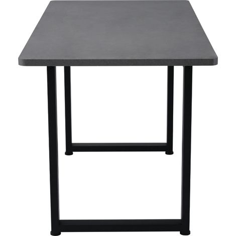 Table à manger rectangulaire style industriel en métal gris (1/5)