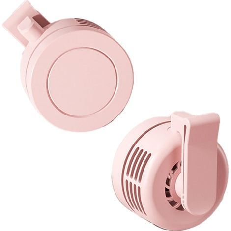 Pinkfarbener, geräuscharmer Mini-Clip-Ventilator ohne Rotorblätter, dreistufig verstellbarer Vortex-Ventilator, tragbarer Ventilator für Reisen im Freien und Bürogebrauch (1/5)