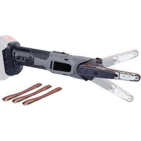Ponceuse Bande, Ponceuse Bande Batterie Compatible Avec Makita 18V Ponceuse Sans Fil Sur Batterie Multi Ponceuse Lime électrique 10x330mm 3 Bandes Abrasives 6 Vitesses Réglables 35° (Sans Batterie) (1/5)