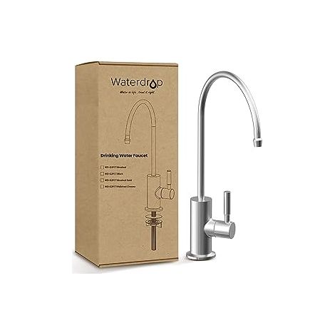 Robinet de cuisine en acier inoxydable 304 pour eau froide, grand col rotatif à 360°, bec haut orientable pour évier, cuisine, lavage et plan de travail (1/3)
